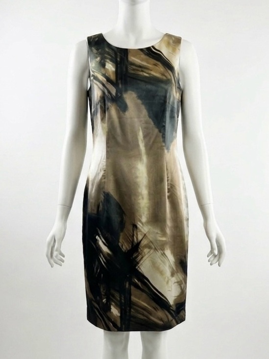 Esprit Dresses & Skirts - Esprit Collection Paradiso Abstract Print Satin Sheath Dress Sleeveless Size M